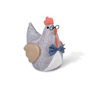 Target Bullseye Playground Spring / Easter Grey Fabric Chicken with Glasses